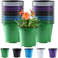 Oubest 30Pack Nursery Pots Plastic for Plants 6 inch Seedling with Drainage Holes Multicolor Flower Seed Starting Pots for Seedling Cutting Transplanting by Outbest