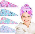 RETON 4 Pack Microfiber Hair Drying Towel, Hair Towel Wrap for Kids Girls Women, Super Absorbent Hair Turbans for Wet Hair, Fast Drying Hair Wrap with Buttons for Curly Long Thick Hair by RETON