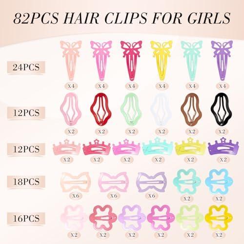obeoby 82 Pcs Colorful Snap Hair Clips for Baby Girls Toddler Accessories - Image 3