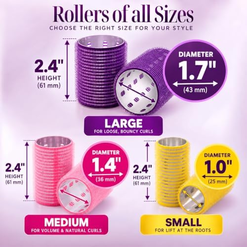 Thermal Rollers for Hair - 18 Self Grip Rollers & 18 Clips - 37-Piece Set - Image 4
