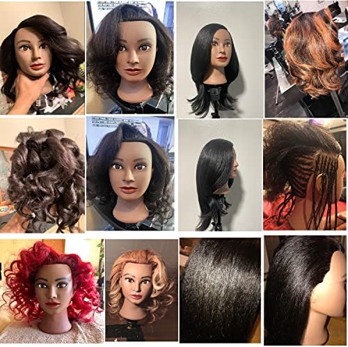 16-18 inch 100% Real Hair Mannequin Head for Hairdresser - Image 6