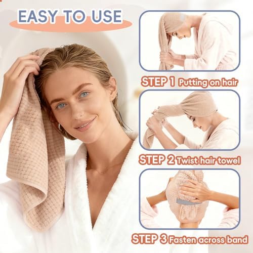 Large Microfiber Hair Towel for Women, Super Soft Absorbent Quick - Image 6