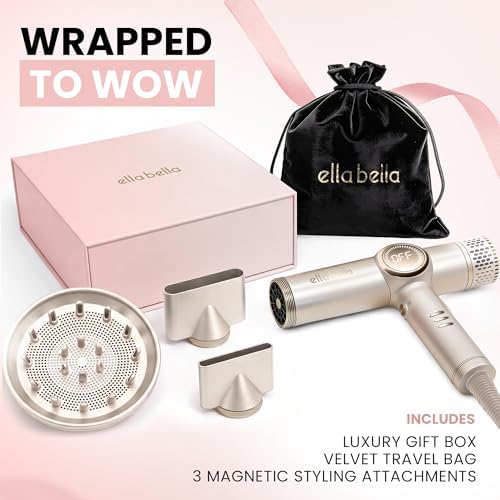 ELLA BELLA® Ionic Hair Dryer with Diffuser - Negative Ion Blow Dryer, Quiet - Image 6