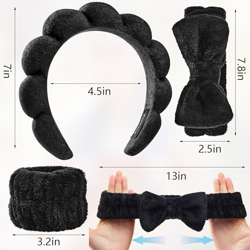 Ztomine Headbands for Women - Spa Headband and Wristband Set - Headband for Washing Face,Facial Mask,Makeup and Skin Care,Gifts for Women and Teen Girl Gifts Trendy Stuff - Image 2