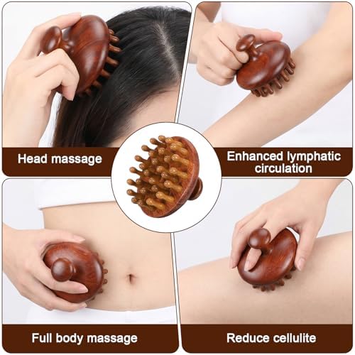 Wooden Scalp Massager for Hair Growth,Bamboo Massage Brush with Bag - Image 4