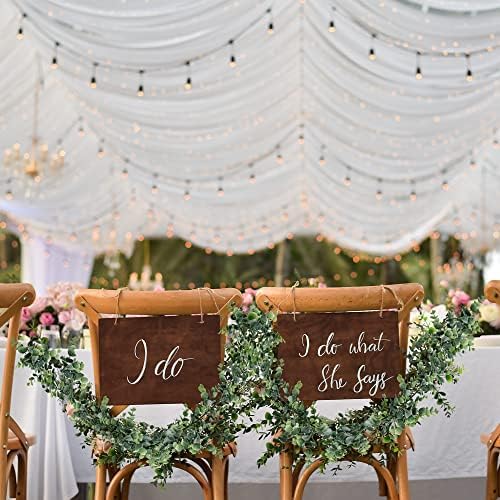 Sggvecsy Artificial Eucalyptus Garland 6 Pack Fake Eucalyptus Greenery Garland Faux Hanging Plants Artificial Vines, 5.6 Feet/Strand for Wedding Backdrop Arch Wall Table Party Outdoor Festival Decor - Image 5