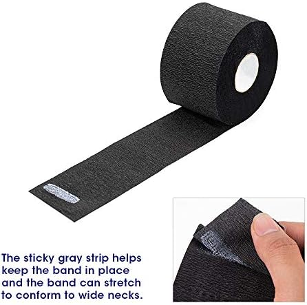 Disposable Paper Barber Neck Strips - 5 Rolls 500 Strips Black Professional Stretchy Paper Neck Band for Salon Haircut Styling - Image 4