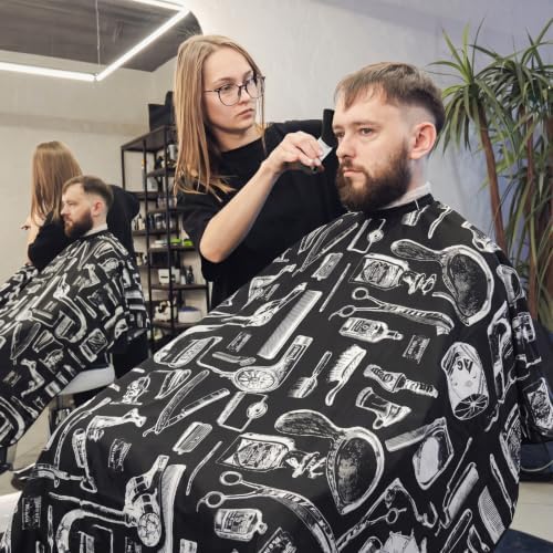 Barber Cape with Neck Brush & Disposable Neck Paper，Barber Patterns - Image 7