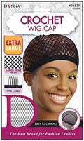 DONNA Crochet Wig Cap With Large Hole and Combs - Hair Accessories and Hair Bonnet for Sleeping, 1PC XL SIZE by DONNA