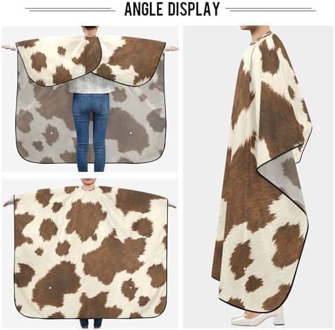 Cow Print Barber Cape, 55.1 x 64.9 inches Waterproof Hair Cutting Cape with Adjustable Neckline for Men & Women, Haircut Capes for Salon, Home Use - Image 5