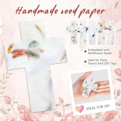 Dunzoom 50 Pcs Plantable Seed Paper Tags Wildflower,Cross - Image 5