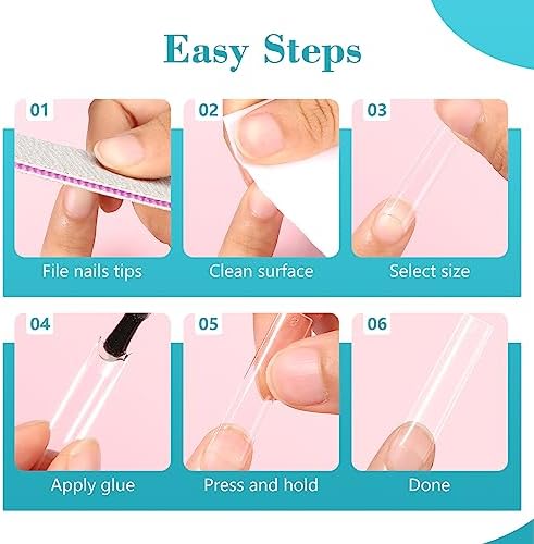 LIONVISON XL Square Nail Tips: 504PCS NO C Curve Clear Nail Tips - Image 7