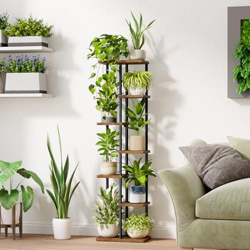 Bamworld Plant Stand 7 Tier Tall Shelf for Multiple Plants Brown - Image 3