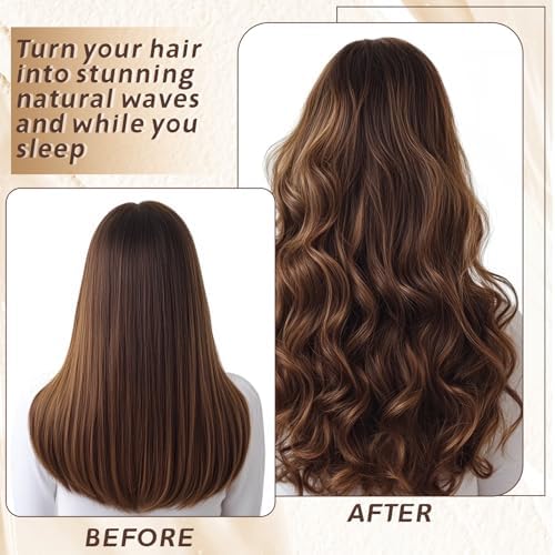 Sleepie tie Heatless Hair Curlers Overnight,No Heat Hair Curlers to Sleep in, Soft Ribbon Wrap for Long Hair, Heatless Curling Rod Headband Set for Long Hair(White) - Image 4