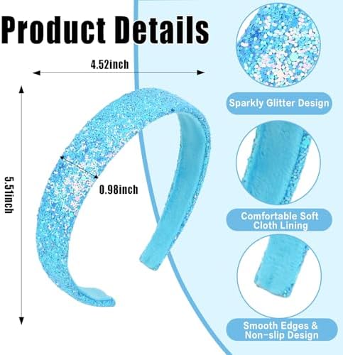 Headbands for Girls, 3 Pack Sparkly Glitter Toddler Girls Headbands - Image 2