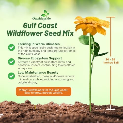 Outsidepride Gulf Coast Wildflower Seed Mix - 5 lbs Perennial & Annual Wild Flowers for Full Sun & Partial Shade - Ideal for Pollinator Gardens & Vibrant Landscapes for Southern Florida & Texas - Image 4