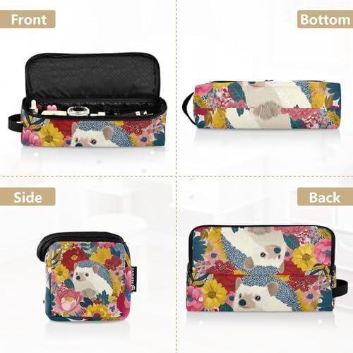 Hair Tools Travel Bag with Heat Resistant Mat Detachable 2-in-1 Curling Iron Travel Case Hot Tools Organizer for Straightener Flat Iron Garden Flowers Hedgehogs Colorful - Image 5
