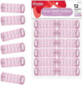 Annie Wire Mesh Rollers – Large 1 1/2 Inch Hair Curlers for Tight Curls & Ringlets, Heatless Styling Tools for Short to Long Hair – 12 Count (Pink) by AnnieInternational