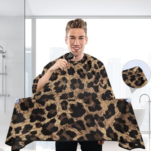 ALAZA Vintage Leopard Spot Barber Cape for Men Women, Waterproof Haircut Apron Beard Shaving Bib Hair Cutting Cloth 55 x 65 Inch - Image 7