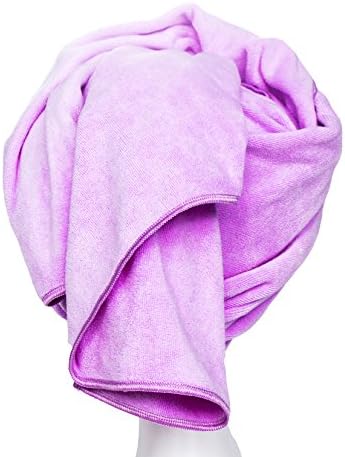 Microfiber Hair Towel Anti Frizz Hair Wrap Super Absorbent Curly Hair Drying Towel 23.6''x47'' Large Multifunction Towel for Bath Spa Makeup, Light Purple - Image 4
