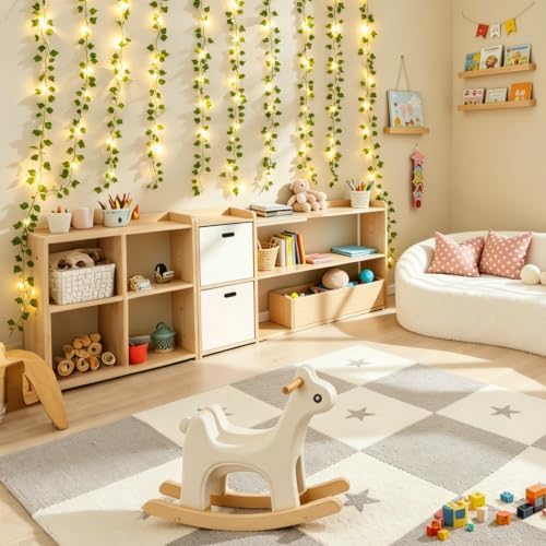 9.8Ft x 6.5Ft 200LED Vines Fairy Lights with Remote,Artificial Plant Fake Ivy Curtain String Light For Home Bedroom Living Room wall Wedding Christmas Party Office Coffee Farmhouse Dorm outdoor Decor - Image 4