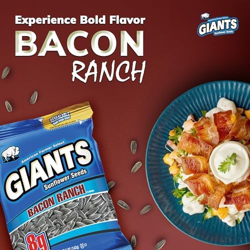 GIANTS Bacon Ranch Sunflower Seeds - Sunflower Seeds Bulk, Flavored Sunflower Seed Snack, Roasted Sunflower Seeds to Eat - 5 oz Resealable Bags (Pack of 3) - Image 4