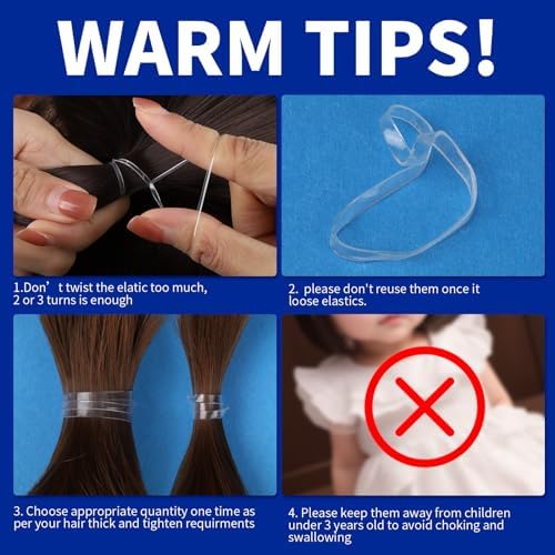 Teenitor 2000Pcs Clear Hair Ties Small Hair Elastics Rubber Hair Bands - Image 7