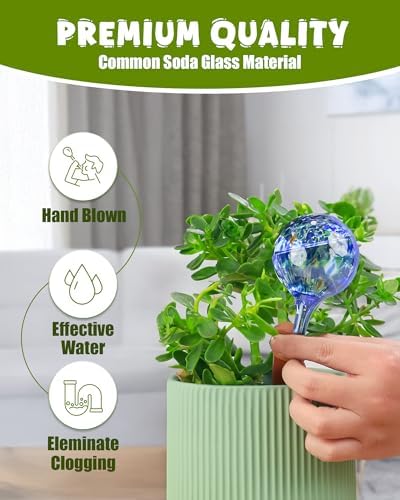 Iridescent Self Watering Globes, Glass Rainbow Plant Watering Globes, Self Watering Planter Insert, Automatic Plant Waterer Indoor (Small-4 Pcs Multi-Color) - Image 5
