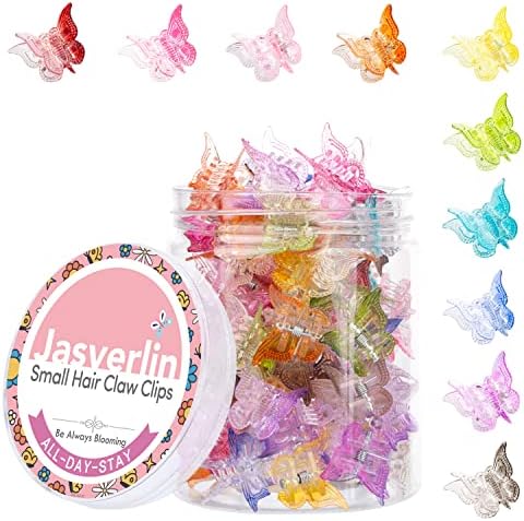 JASVERLIN Gradient Mini Butterfly Hair Claw Clips, Y2K Accessories 50 Pcs by JASVERLIN