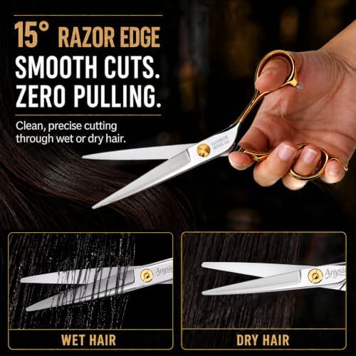 Professional Hair Cutting Shears 5.5 inch (5 1/2"), Japanese Stainless Steel Razor Edge Barber Scissors, Sharp Hair Scissors Hair Cutting Scissors for Salon, Barbers, Men, Women, Gift Box - Image 3