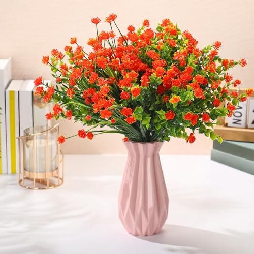 WILLBOND 12 Bundles UV Resistant Faux Flowers, Orange - Image 6