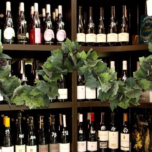Artificial Grape Leaf Garland Vine Plant, 20 ft, Dark Green - Image 6