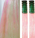 Hair Tinsel Pack of 12 Pcs Clip in Hair Tinsel 20 Inch Colorful Glitter Tinsel Hair Extensions Tinsel Fairy Hair Party Dazzle Hair Accessories Strands Kit for Women Girls(12Pcs,Light Pink#) by Umylar