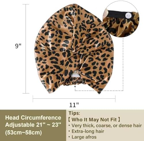 ZIMASILK 22 Momme 100% Pure Silk Bonnet for Sleeping, Leopard Black/Golden - Image 5