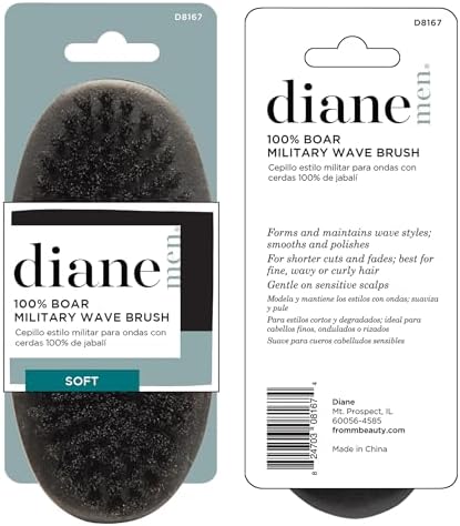 Diane 100% Boar Bristle Military Brush for Men and Women - Waves, Detangling, Smoothing Fine to Medium Hair, Restores Shine and Texture - Image 6