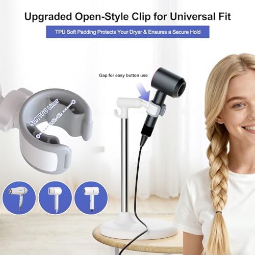 Heavy Duty Hair Dryer Stand, 360° Rotating, Adjustable Height - Image 3