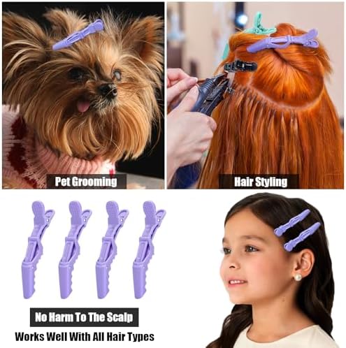 30 Pcs Alligator Hair Clip for Styling Sectioning - Salon Hair Clip for Thick Hair, Plastic Hair Styling Clip with Wide Teeth & Double-Hinged Design (Purple) - Image 4