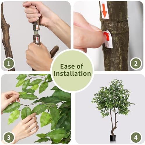Artificial Ficus Tree 6ft(72in) Faux Floor Potted Tree for Indoor Decor - Image 4