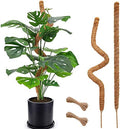 Soupiar 2-Pack 28" Bendable Moss Pole for Monstera, Rust-Free Aluminum Core Plant Support Stakes, Sturdy Stakes to Train & Grow Indoor Climbing Plants Upright (13.2ft Jute Rope Included) by Soupiar