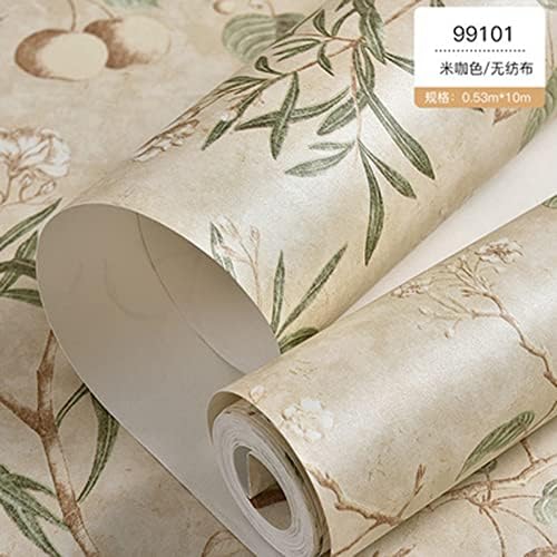 Q QIHANG Non-Woven Wallpaper 1.73' W x 32.8' L (Light Yellow) - Image 2