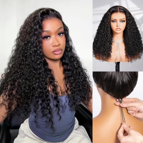 6x5 HD Lace Closure Glueless Curly Human Hair Wig 24 Inch by Megalookhair