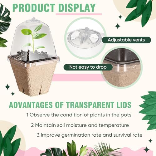 120 Pcs 2.36" Nursery Pots with 30 Humidity Dome and 30 Labels, Square - Image 5