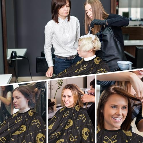 Professional Hair Cutting Cape with Neck Duster Brush, Waterproof Salon Barber Cape with Snaps, Barber Accessories (Hair Cutting Scissors and Men) - Image 6