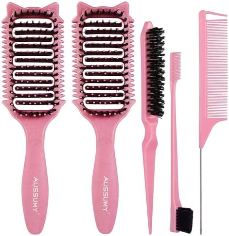 2 Pack Curl Defining Brush – With 3 Styling Tools for Effortlessly Detangles Shaping & Define Natural Curly Waves & Coils – For Women & Men Wet or Dry Hair - Reduces Frizz & Adds Shine by Aussumy