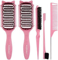 2 Pack Curl Defining Brush – With 3 Styling Tools for Effortlessly Detangles Shaping & Define Natural Curly Waves & Coils – For Women & Men Wet or Dry Hair - Reduces Frizz & Adds Shine by Aussumy