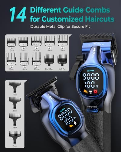 VGRPRO Professional Hair Clippers for Men, Cordless Clipper and Trimmer Set - Image 4
