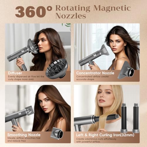 Nicebay 1600W High-Speed Hair Dryer with Diffuser & Curler for Women - Image 3