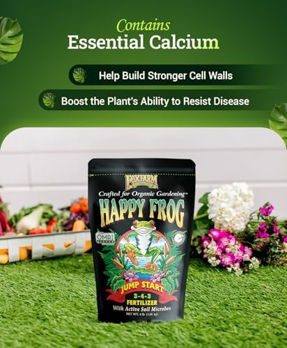Happy Frog Jump Start Fertilizer - 3-4-3 Blend with Calcium & Mycorrhizal Fungi - Supports Early Growth & Root Development - Phosphorus Fertilizer for Transplanted Seedlings & Re-Potted Plants - 4 lb - Image 3