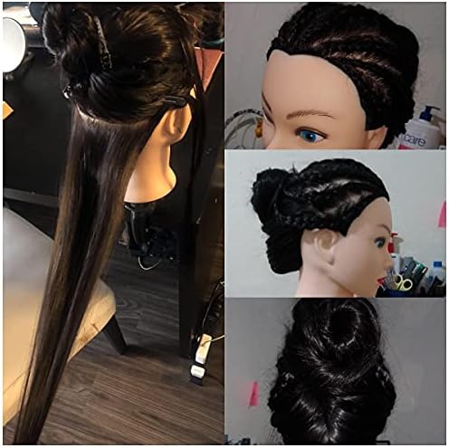 headdoll Mannequin Head Styling Mannequin Head for Hair Styling and Free Table Stand Training Head Manikin Cosmetology Doll Head with Long Fiber Hair Hairdresser Practice Head for Stylist - Image 4