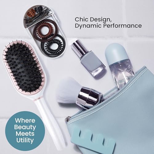BeautyHak PAK Travel Hair Brush with 30 Hair Accessories, Built in Storage - Image 3